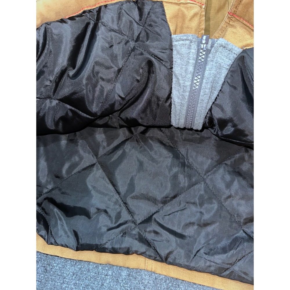 Genuine Dickies Mens Brown Canvas Hooded Work Jacket Quilted Lined NJS100BD L - Picture 6 of 7